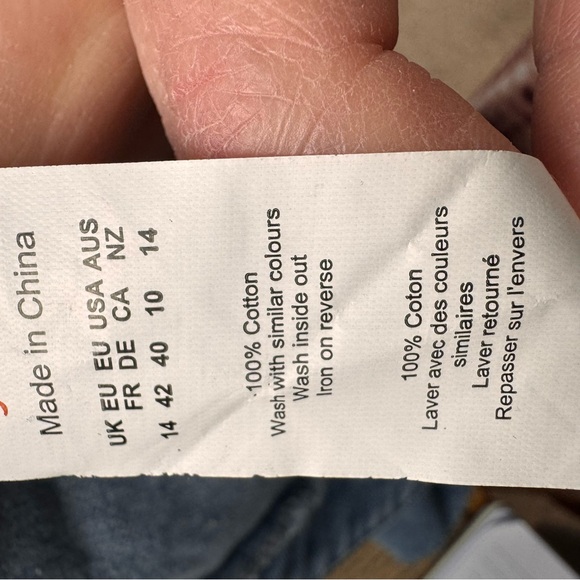 Nasty Gal Asymmetrical Ruffle Hem Denim Mini Skirt Light Blue Size 10 - Picture 7 of 8